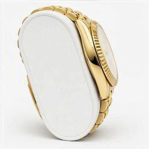 Full gold, champagne dial, edge view