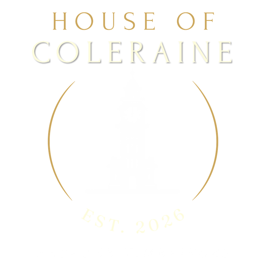 House of Coleraine seal: a clock tower between two arcs, established 2026, bespoke timepieces